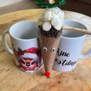 Kerstmok rendier en lepel