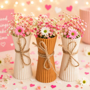 Set van 3 vaasjes voor droogbloemen