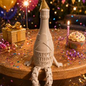 Happy birthday fles 12 cm